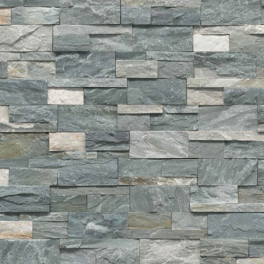 Bluebird XL Stacked Stone in blue-gray quartzite, product sample