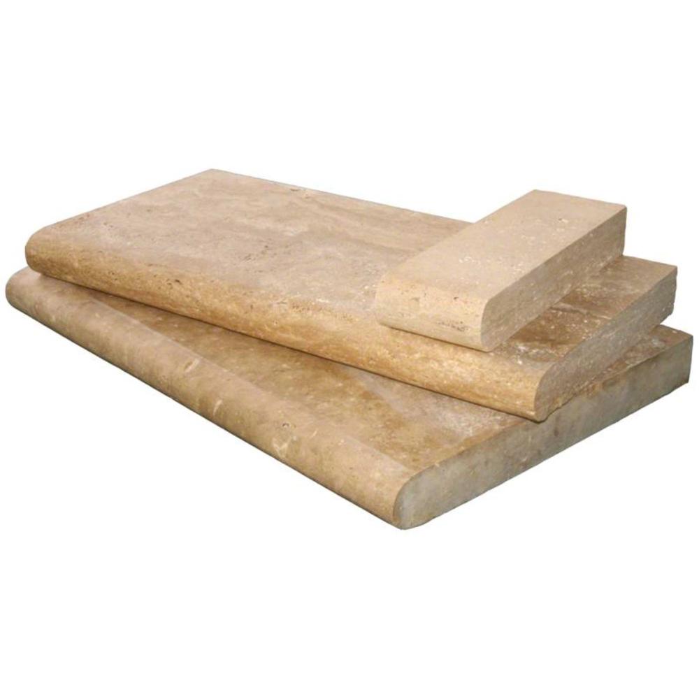 Chestnut Brown Travertine pool coping
