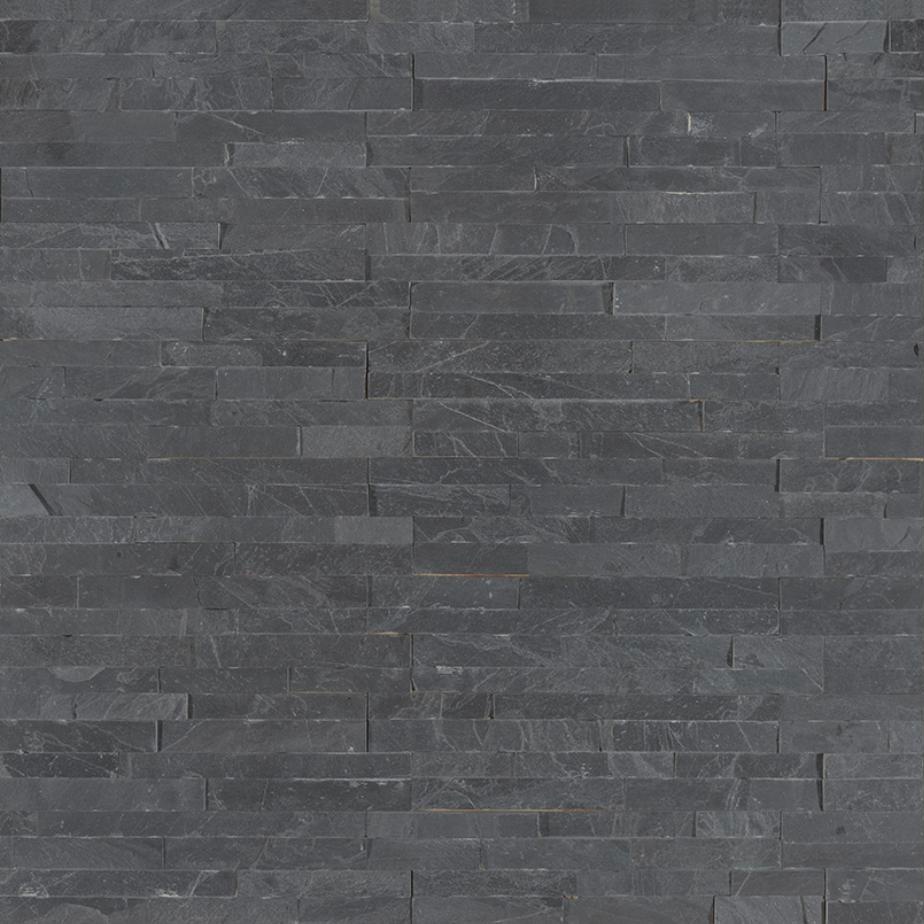 Midnight Slate Mini Stacked Stone in black slate, product sample