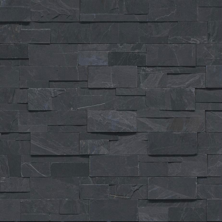 Midnight Slate XL Stacked Stone in black slate, product sample