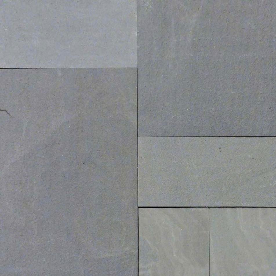 Storm Bluestone flamed pavers in blue-gray tones